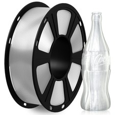 Geeetech filamento PETG trasparente 1,75 mm 1 kg (2,2 libbre) filamento stampante 3D, chiaro