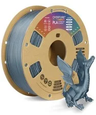 OVERTURE Filamento PLA 1,75 mm Grigio Metallic 1 kg Rapido | Estrusione costante