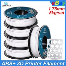5x Geeetech ABS+ filamento 1,75 mm 1 kg/rotolo bianco durezza filamento stampante 3D US
