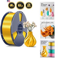 3D Printer Silk Filament,Shiny Silk PLA Filament 1.75mm, Smooth Silky Surface...