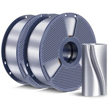 SUNLU Silk PLA+ filamento 1,75 mm, cromato come D-silkpla-2 kg-argento+argento 
