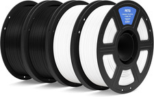 PETG Filamento 1,75 Mm Nero Bianco 4KG, Filamento per Stampante 3D Precisione Di
