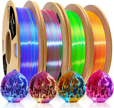 Pacchetto filamento 3D PLA 1,75 mm, pacchetto filamento stampante 3D tricolore, seta arcobaleno