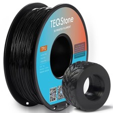 TEQStone Filamento in TPU, 1,75 mm, nero, bobina da 1 kg, 95 A,