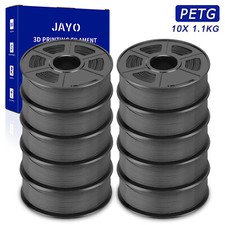 JAYO 10KG Grigio PETG 1,75mm Filamento per stampante 3D 1,1KG Elevata tenacità