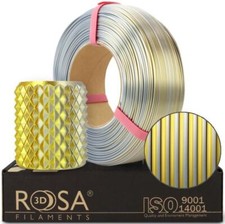 Filamento PLA Rosa 3D 1,75 Mm 1000G Gold/Silver, Ricarica