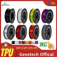 GEEETECH filamento TPU 1,75 mm per stampante 3D 1 kg/2,2 libbre 1 bobina nero/bianco