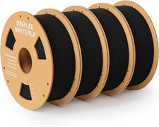 Filamento Matte PLA 1,75 Mm, Finitura Opaca, Nero 4 Kg (4×1 Kg), Precisione ±0,0