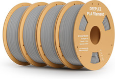 Filamento PLA 1.75 Mm, Pack Da 4 Kg (4×1 Kg) Grigio, Precisione Dimensionale ±0.