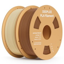 DEEPLEE PLA Filamento 1.75 mm - Kit da 2 Bobine (Beige, Marrone), Totale