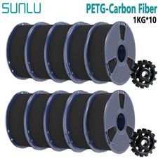 Filamento stampante 3D SUNLU 10x 1KG PETG fibra di carbonio 1,75mm PETG-CF,10% fibra corta