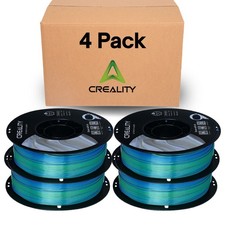 Creality Silk PLA Filamento Confezione da 4 - 1,75 mm, Alta Lucidità, Bobine da 2,2 libbre, Blu-Verde