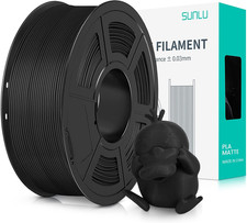 Filamento PLA Matte 1.75 Mm Nero, Filamento per Stampante 3D Con Superficie Opac