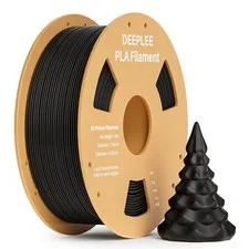 DEEPLEE Filamento PLA 1.75 mm Bobina da 1 kg Nero Precisione Dimensionale ±0.02