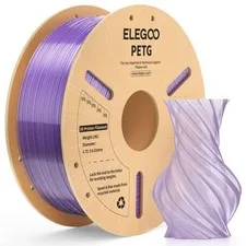 ELEGOO Filamento PETG 1,75mm Traslucido Viola 1KG Filamento Trasparente per Stam