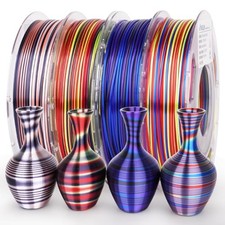 Pacchetto filamento stampante 3D AMOLEN Silk PLA, lucido multicolore arcobaleno PLA 1,75 mm