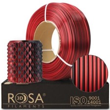 Filamento Pla Rosa 3D 1,75 MM 1000g Rosso/Nero, Ricarica