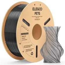 ELEGOO Filamento PETG 1,75mm Traslucido Grigio 1KG Filamento Trasparente per Sta