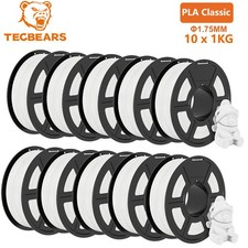TECBEARS Bianco 10KG PLA classico Filamento stampanti 3D 600mm/s Alta velocità