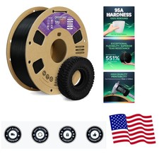 Filamento TPU 1,75mm Rotolo Flessibile, 95A Filamento Morbido per Stampante 3D, Bobina da 1kg 2...