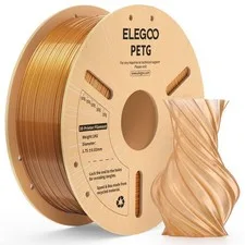 ELEGOO Filamento PETG 1,75mm Traslucido Ambra 1KG Filamento Trasparente per Stam