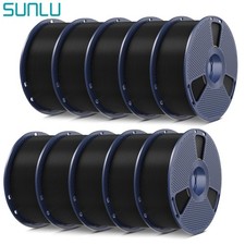 SUNLU 10*1KG PETG 1.75mm Filamento per Stampante 3D Durata Flessibilità Nero