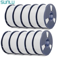 SUNLU 10*1KG PETG 1.75mm Filamento per Stampante 3D Durata Flessibilità Bianco