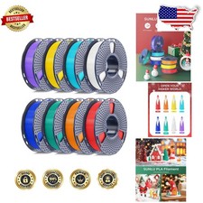 SUNLU 8 Rotoli Filamento PLA Confezione da 1,75 mm, 250 g Mini Bobine, Senza Grovigli, 8 Colori