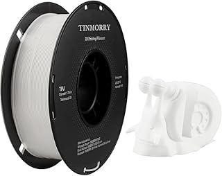 TINMORRY TPU Filament 1.75mm, TPU 95A Flexible 3D Printer Filament with Glossy Surface, Suitable for Most FDM 3D Printers, 1kg Spool (2.2lbs), White