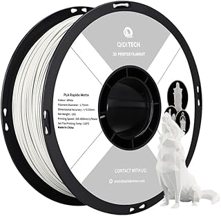 QIDI TECH Matte Filamento PLA Rapido 1,75mm, Filamento Opaco della Stampante 3D PLA 1kg (2,2 lbs), Adatto per la Stampa ad Alta Velocità, Adatto alla Maggior Parte delle Stampanti FDM 3D, Bianco Opaco