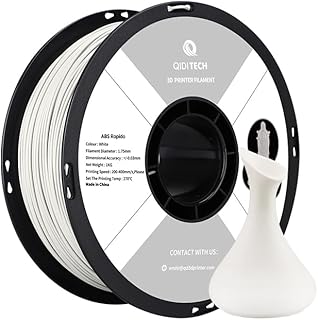 QIDI TECH Filamento ABS Rapido 1,75mm, Filamento Stampante 3D ABS 1 kg (2.2lbs), Adatto per la Stampa ad Alta Velocità, Adatto alla Maggior Parte Delle Stampanti 3D FDM, Altamente resistente, Bianco