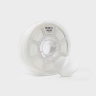 R3D Filamento 3D PLA da 1,75 mm, 0-370 mm/s, stampa ad alta velocità, precisione dimensionale +/- 0,02 mm, bobina di plastica trasparente da 1 kg, filamento per stampa 3D(Bianco)