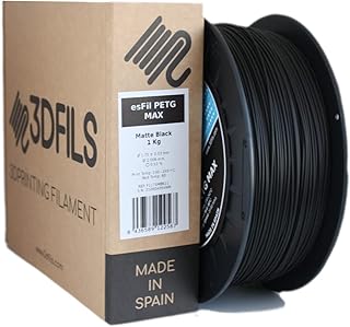 3DFILS - Filamento PETG nero opaco per stampa 3D (1,75 mm/1 kg, nero opaco)