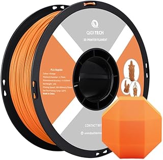 QIDI TECH PLA Rapido Filament 1.75mm, PLA 3D Printer Filament, Suitable for High Speed Printing, Suitable for Most FDM 3D Printers, 1kg Spool (2.2 Lb), Orange