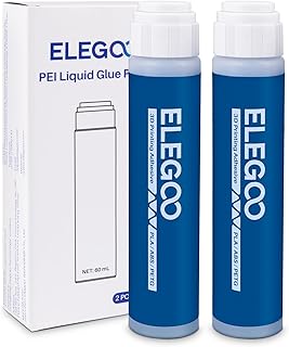 ELEGOO 2 PCS 3D Printer Glue, 60 ml × 2, Adhesive Glue Stick for 3D Filaments ABS/PLA/PETG/TPU, Strong Adhesive Glue for Hot Bed PEI/PEO/PET and Aluminium Building Plates