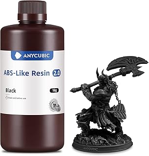 ANYCUBIC ABS-Like Resin 2.0, 3D Printer Resin with High Strength, Low Odor, Wide Compatibility for All LCD 3D Printers (Black, 1 kg)