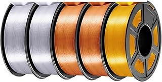 Compatible with Jayo 5 Rolls SILK PLA+ 3D Filament 1.75mm, 0.5kg for Spool for 3D Printers(SILK Mix-15Roll)