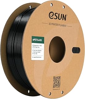 eSUN PETG 1,75 mm Filamento PETG+HS, precisione dimensionale ±0,03 mm, bobina da 1 kg, filamento ad alta velocità per stampante 3D, nero solido