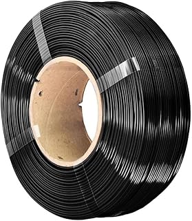 AzureFilm PLA Filament Refill 1.75mm for 3D Printer, 1kg Spool - Compatible with AzureFilm Master Spool and Bamboo Reusable Spool (Black, 1kg)