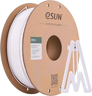 eSUN Filamento PETG 1.75mm, Filamento per Stampante 3D PETG, Precisione Dimensionale +/- 0.05mm, Bobina da 1kg (2.2 libbre) Filamento per Stampa 3D per Stampanti 3D, Bianco Solido