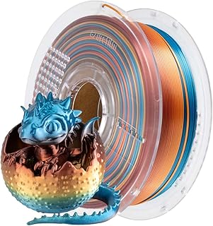 AzureFilm PLA Silk Rainbow 3D Printer Filament 1.75mm - 1kg Spool - Glossy Finish - Easy to Print - Bright Colours - For All FDM Printers (Sunset Splash, 1kg)