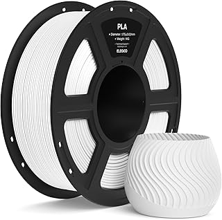 ELEGOO Filamento PLA 1,75mm Bianco 1KG, Filamento per Stampante 3D, Precisione Dimensionale ±0,02mm, Bobina da 1kg (2,2lbs), Compatibile con la Maggior Parte delle Stampanti 3D