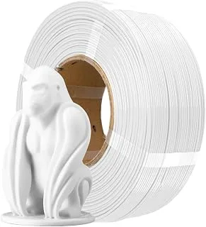 AzureFilm PETG Filament Hyper Speed Refill 1.8mm - No Spool - 1kg - For High Speed 3D Printing - Strong, Durable - Compatible with Master Spool and Bamboo (White, 1kg)