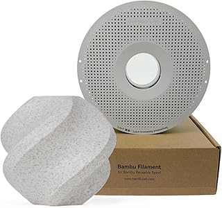 Bambu Lab PLA Marble Filamento 3D Granito Marmo, 1.75 mm, 1 kg, con Bobina Riutilizzabile, Bianco Marmo