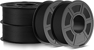 JAYO ABS Filament 1.75mm (Black), 4.4kg (1.1kg/Spool), Anti-Scratch/Heat Resistant, Measuring Accuracy +/- 0.02mm, 3D Printer Filament