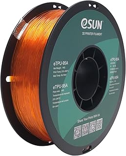 eSUN Flexible TPU Filament 1.75mm, 3D Printer Filament TPU-95A, Dimensional Accuracy +/- 0.05mm, 1kg Spool (2.2lbs) 3D Printing Filament for 3D Printers, Transparent Orange
