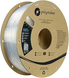 Polymaker Filamento TPU ad alto flusso 1.75 trasparente, Shore 95A Filamento flessibile 1,75 mm, Bobina di cartone da 1 kg - Filamento TPU PolyFlex TPU95-HF Filamento 1,75 mm Flessibile