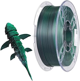 CC3D PLA Filament Double Color Silk Black/Green PLA Filament 1.75mm 1kg 3D Printer Filament Two Color Coextrusion Filament PLA Shiny Metallic Filament 3D Printing Material