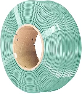 AzureFilm Filamento PETG Hyper Speed Ricarica 1.75 mm – Senza Bobina – 1kg – Per Stampa 3D ad Alta Velocità – Resistente, Durevole – Compatibile con Master Spool e Bambu (Pastello verde menta, 1kg)