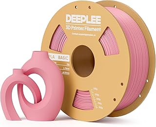 DEEPLEE PLA Basic Filamento 1.75mm, Precisione ±0.02mm, Avvolto Perfettamente Antiostruzione, per la Maggior Parte delle Stampanti FDM, Rosa 1KG